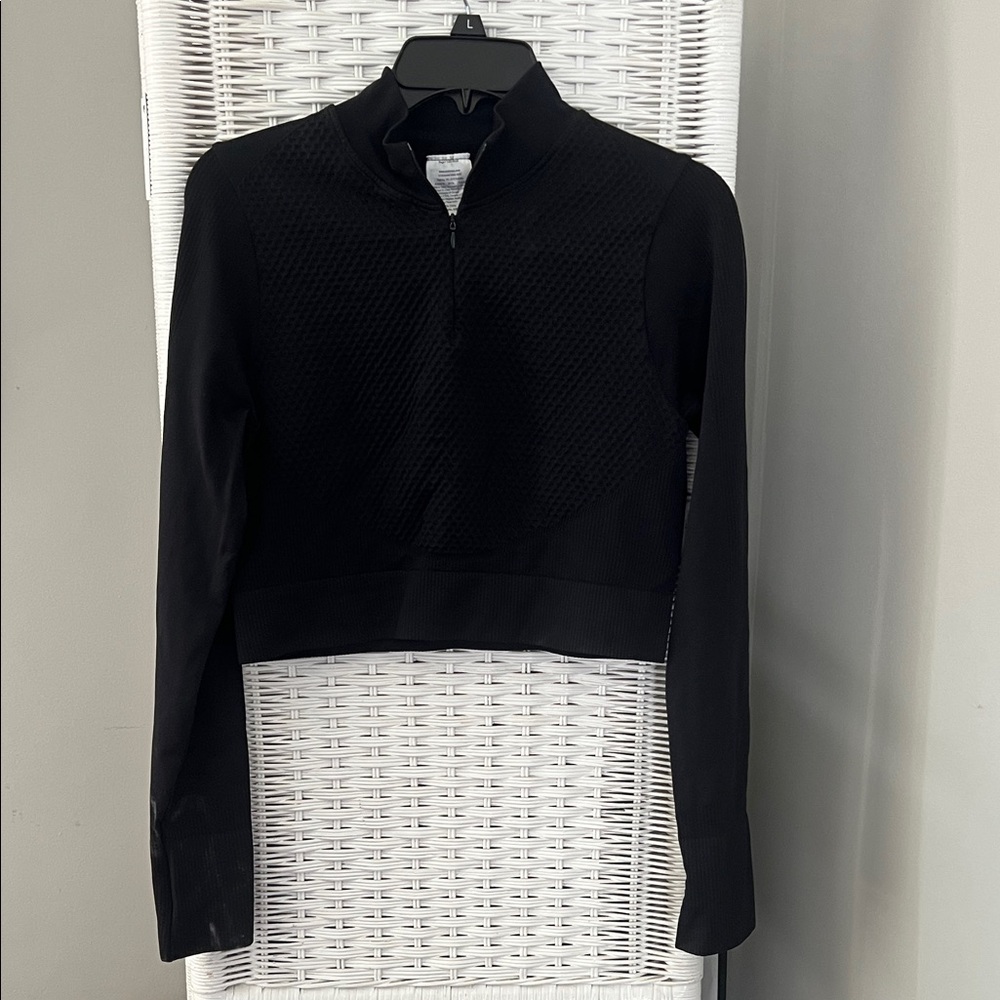 Cotton On Black Half-Zip Long Sleeve Top